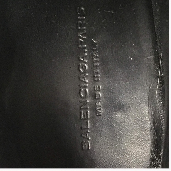 BALENCIAGA BLACK LEATHER WEDGE BOOTS EUC - Picture 12 of 12